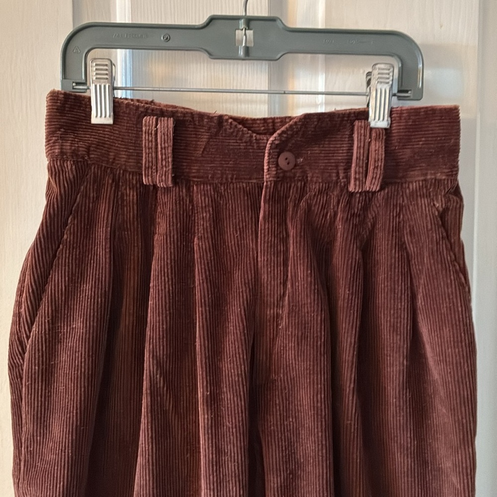 Vintage 🥳HP🥳WoMen's Fundamental Things Petites Brown Corduroy Pants - Picture 2 of 9